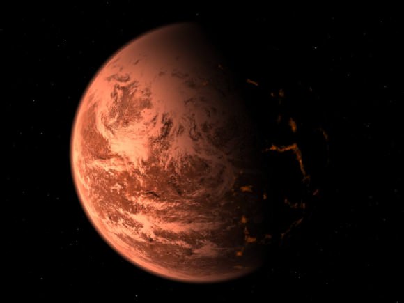 Artist's impression of an exoplanet, inspired by Gliese 876 d. Credit: Trent Schindler/NSF