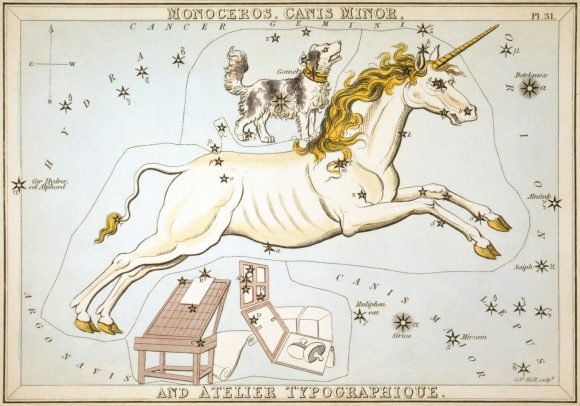 Monoceros and the obsolete constellation Atelier Typographique. Credit: Library of Congress