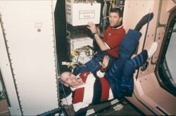 Dan Barry and Rick Husband on STS-96.  Credit: NASA