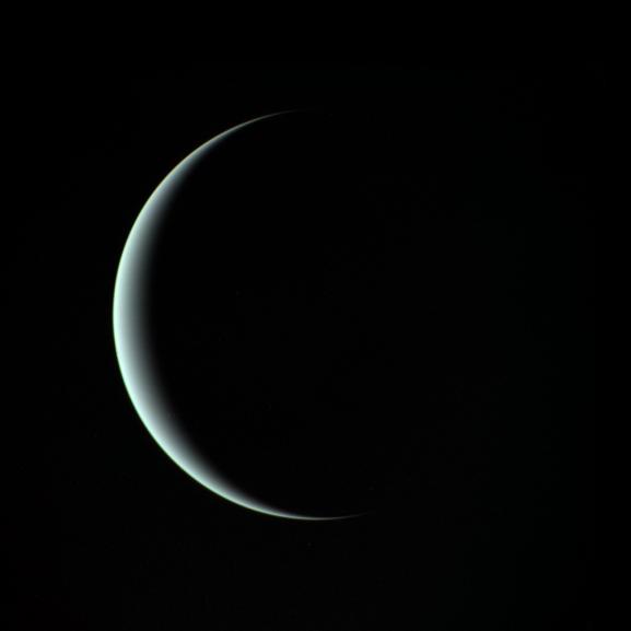 Crescent Uranus. Image credit: NASA/JPL