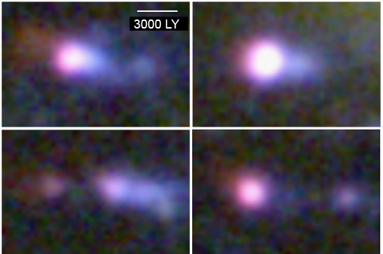 Closeups of four fireballs.  Subaru Telescope, National Astronomical Observatory of Japan (NAOJ)
