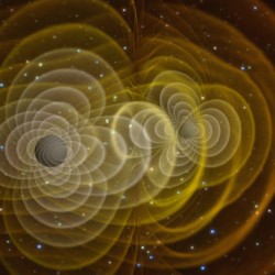 Artist's impression of gravitational waves. Image credit: NASA