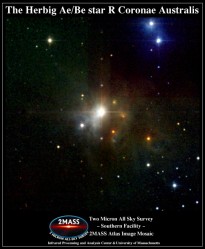The Herbig Ae/Be star R Coronae Australis, a young intermediate-size star (2MASS)