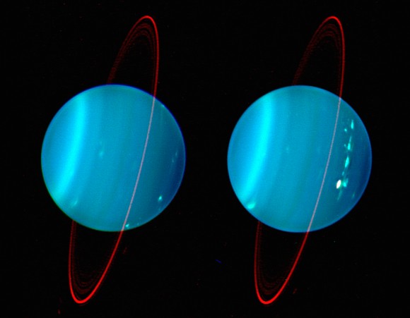 Uranus seen from Earth. Image credit: Keck