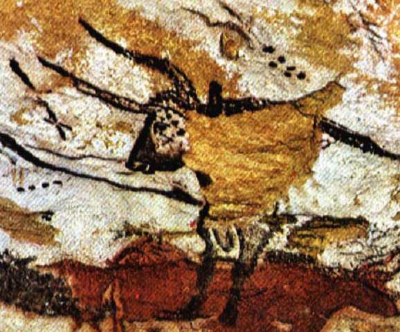 Closeup of one section of the cave painting at the Lascaux cave complex, showing what could be Pleiades and Orion's Belt. Credit: ancient-wisdom.com