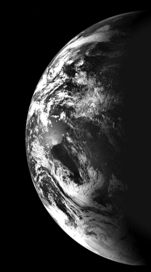 Earth from Chandrayaan-1 flipped.  Courtesy of Emily Lakdawalla
