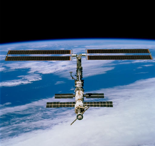 ISS with first set of solar arrays. Credit: NASA
