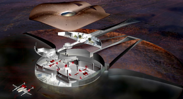 Cross section of Spaceport America.  Courtesy of NMSA
