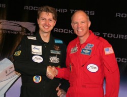 Per Wimmer and_Rick Searfoss at the press conference. Credit: XCOR