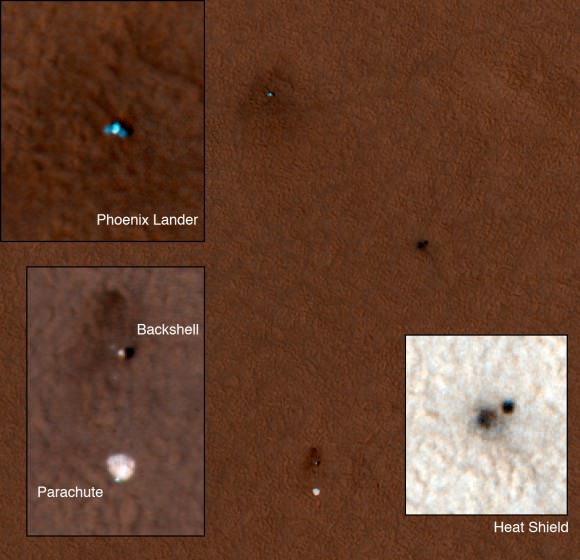 Phoenix and accoutrements from May 2008. Credit: NASA/JPL/UA
