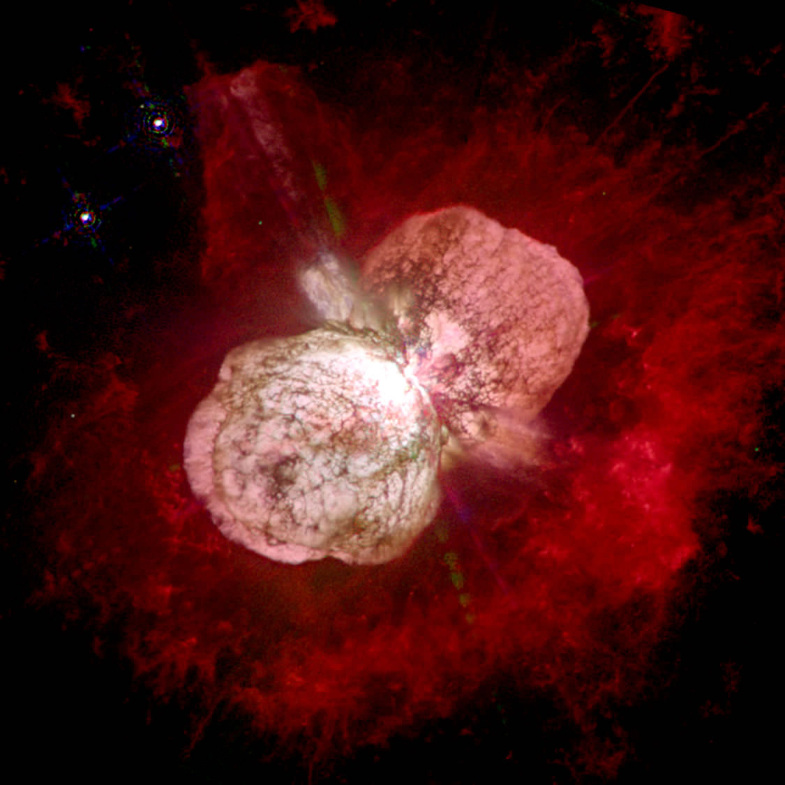 Eta Carinae. One of the most massive stars known. Image credit: Hubble