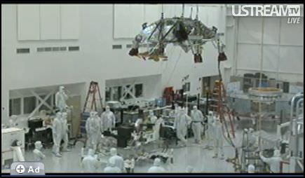 Screenshot of JPL's MSL clean room activities on UStream.