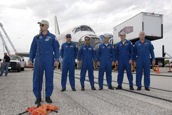 The STS-119 crew post landing.  Credit: NASA