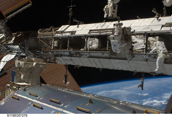 A view during the 3rd EVA of STS-119. Credit: NASA