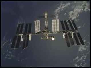 ISS.  Credit: NASA TV