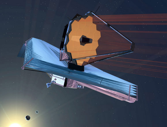 Artists concept of the JWST in space.  Credit: NASA
