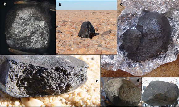 Various meteorites from 2008 TC3. Credit: P. Jenniskens, et. al.  Click image for full description