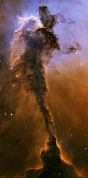 A view of the "spire" within M16, the Eagle Nebula.  Credit: NASA/ESA