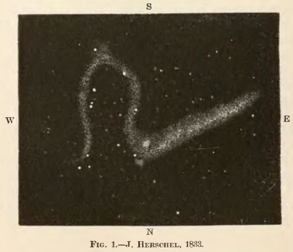Omega Nebula sketch by John Herschel, 1833. Credit: messier-objects.com