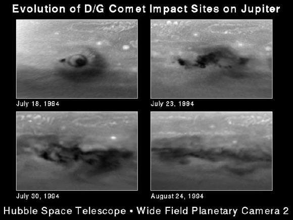 Comet P/Shoemaker-Levy 9 plunges into Jupiter. Credit: H. Hammel. MIT and NASA