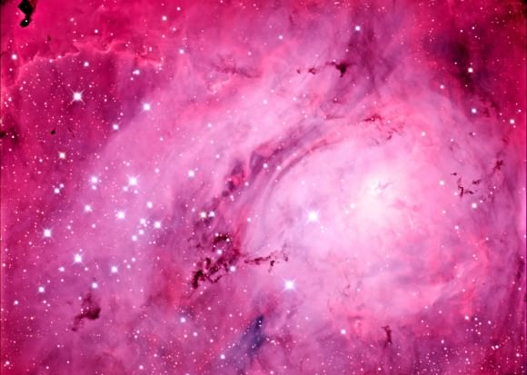 Hourglass Nebula region of Messier 8 (M8) in the 32 inch Schulman telescope on Mt. Lemmon, AZ. Credit: Wikipedia Commons/Jschulman555