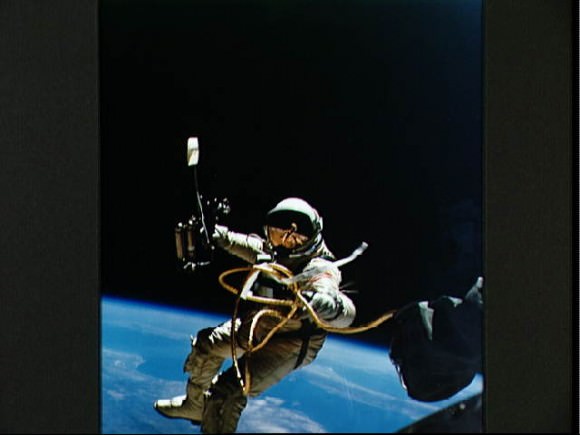 Ed White during his EVA. Credit: NASA