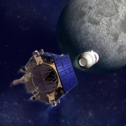 LCROSS on its way to impact. Credit: NASA
