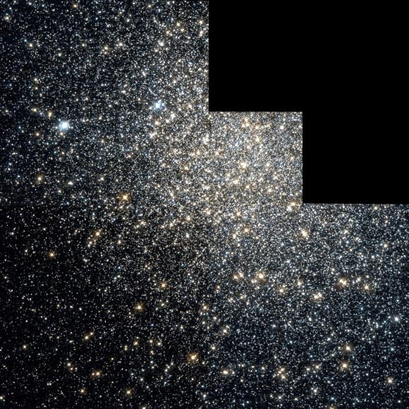 en:Messier 19 globular cluster by en:Hubble Space Telescope; 2.5? view en:NASA, en:STScI, en:WikiSky - en:WikiSky's 