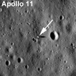Apollo 11 landing site as imaged by LRO. Credit: NASA