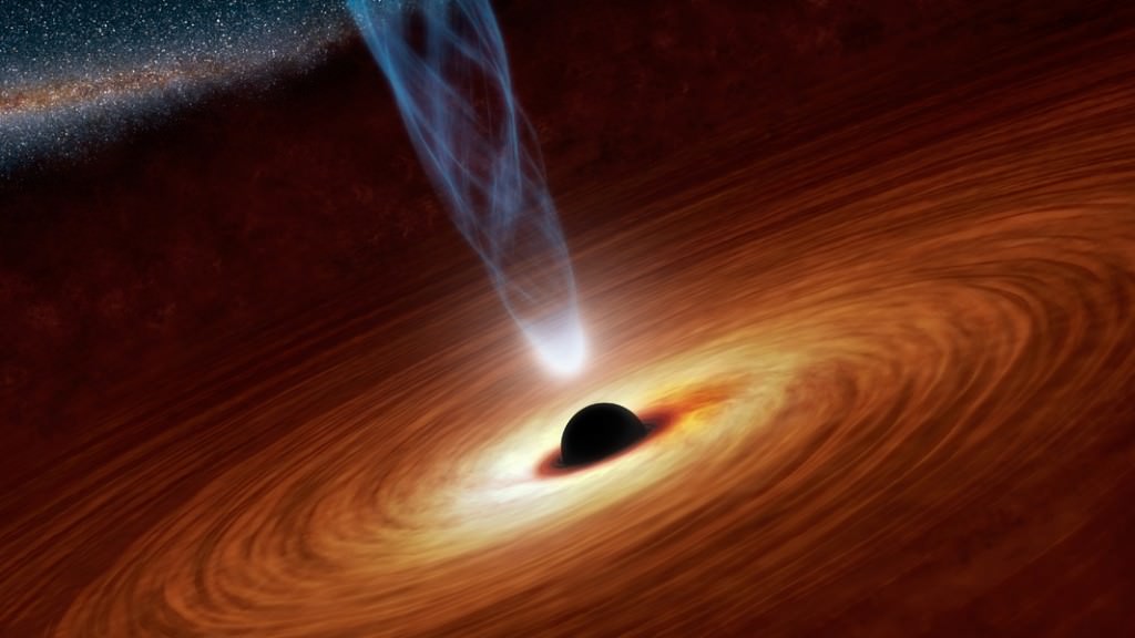 Artist's concept of Sagittarius A, the supermassive black hole at the center of our galaxy. Credit: NASA/JPL