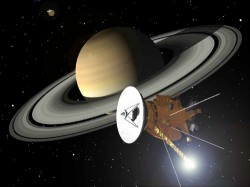 Artist concept of the Cassini spacecraft at Saturn. Credit: NASA