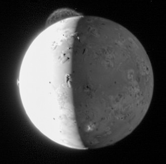 An active volcano on Io, taken by the New Horizons spacecraft. Credit: NASA