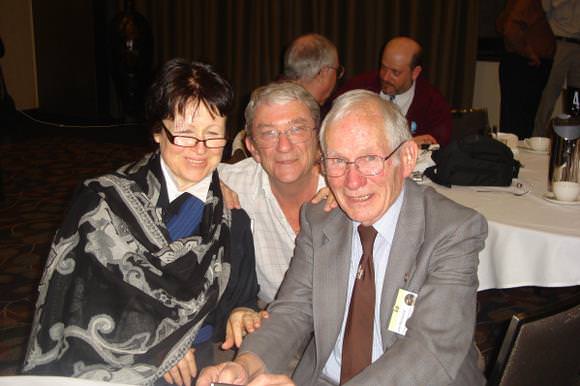 Louise from the HSK reunion organizing committee, Bruce Ekert, and Ed von Renouard at the Apollo 11 celebrations in Australia. Photo Courtesy Bruce Ekert.