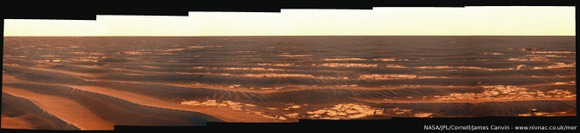 Opportunity drive mosiac from sol 2011.  Compiled by James Canvin.  Used by permission.