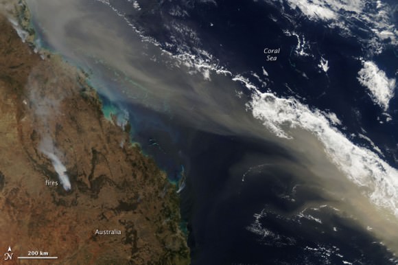 Dust storm over Australia during the afternoon of Sept. 24, 2009. NASA image courtesy Jeff Schmaltz, MODIS Rapid Response Team at NASA GSFC. 