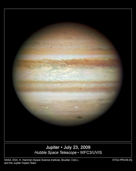 Jupiter from the newly refurbished Hubble.  Credit: NASA, ESA, M. Wong (Space Telescope Science Institute, Baltimore, Md.), H. B. Hammel (Space Science Institute, Boulder, Colo.), and the Jupiter Impact Team