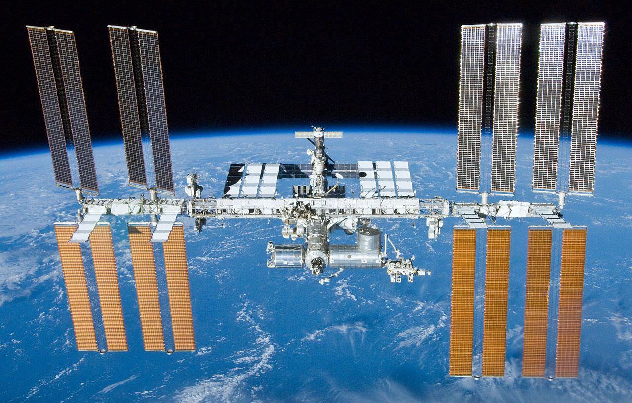 The International Space Station, photographed by the crew of STS-132 as they disembarked. Credit: NASA