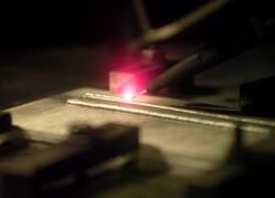 Electron beam freeform fabrication process. Image credit: NASA 