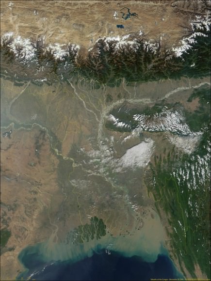 Ganges river delta. Image credit: NASA