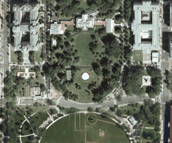 Satellite view of the White House. Image credit: Google Maps