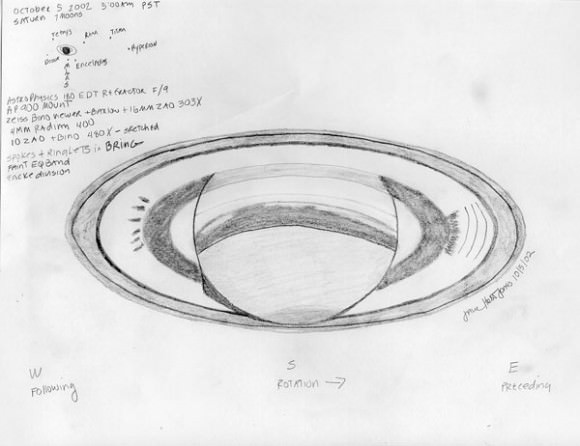 Jane Houston Jones' sketch of Saturn from 2002. Courtesy Jane Houston Jones