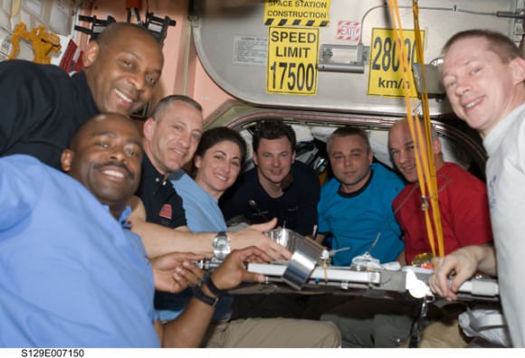 Mealtime on the ISS. Credit: NASA