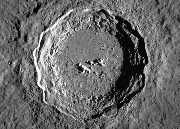 Crater Copernicus on the Moon. Mosaic of photos by Lunar Reconnaissance Orbiter, . Credit: NASA/LRO