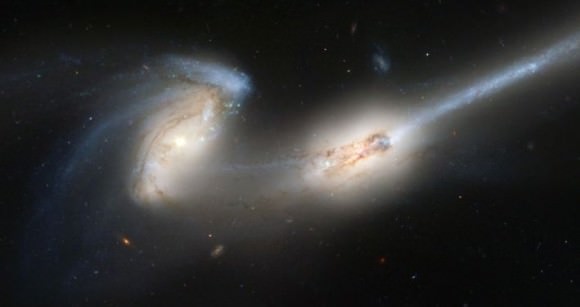 Galaxy mergers, such as the Mice Galaxies will be part of Galaxy Zoo's newest project. Credit: Hubble Space Telescope