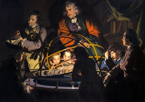 A Philosopher Lecturing on the Orrery (ca. 1766) by Joseph Wright of Derby. Credit: Public Domain