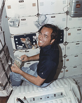 Bob Crippen on board Columbia for STS-1. Credit: NASA