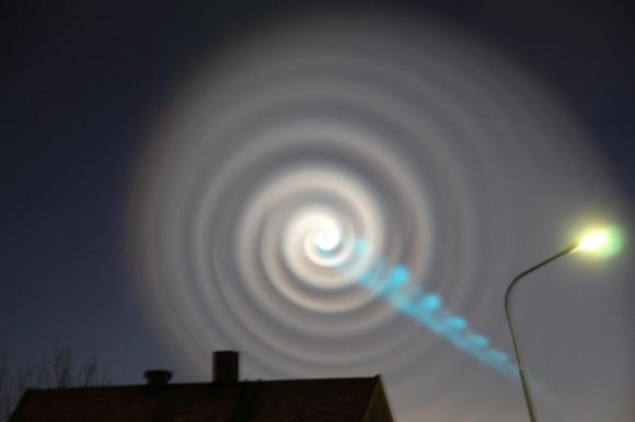 The spiral as seen over Borras, Norway.  Via Altaposten.no
