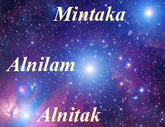 The Orion's Belt stars (including Mintaka). Credit: http://www.freewebs.com