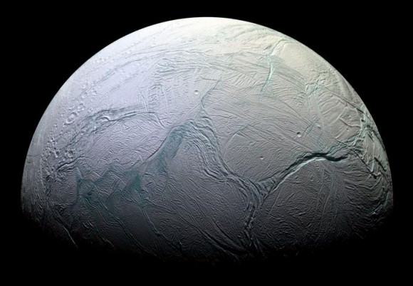 Enceladus. Credit: NASA/JPL/Space Science Institute