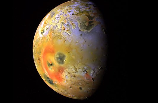 This global view of Jupiter's moon, Io, was obtained during the tenth orbit of Jupiter by NASA's Galileo spacecraft. Credit: NASA